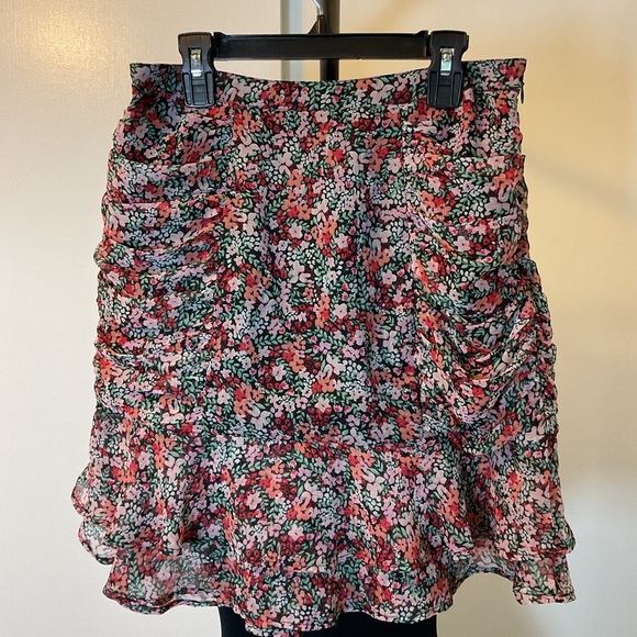 18. BP Pink and Black Bubble Mini Skirt with Ruched Ruffles Size Small - Picture 1 of 5